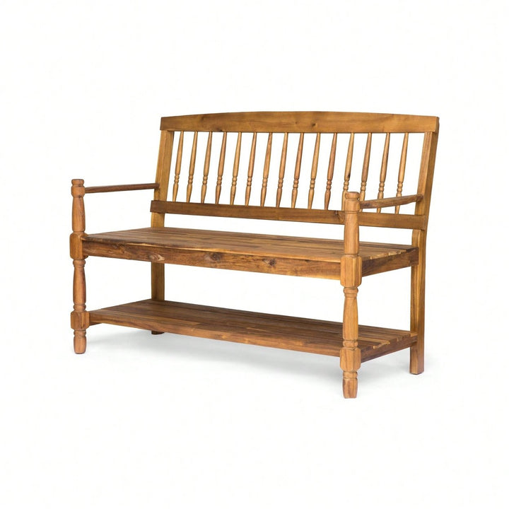 Elegant Outdoor Garden Bench With Comfortable Seating And Durable Design Image 2