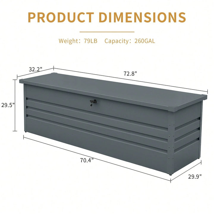 Extra Large Waterproof Outdoor Deck Box For Patio Furniture Cushions And Garden Tools Dark Gray Image 5