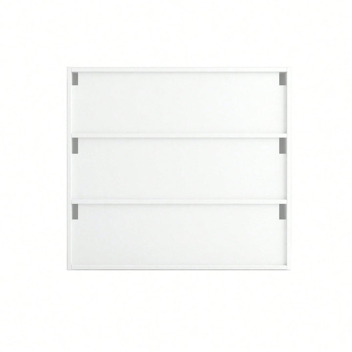 Glass Door Shoe Storage Cabinet With RGB LED Lighting For Stylish Organization White Image 5