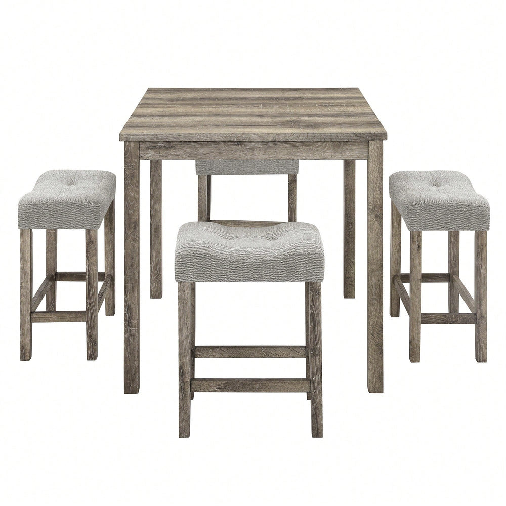 Industrial 5 Piece Dining Table And Chairs Set For Living Room Dining Room Game Image 2