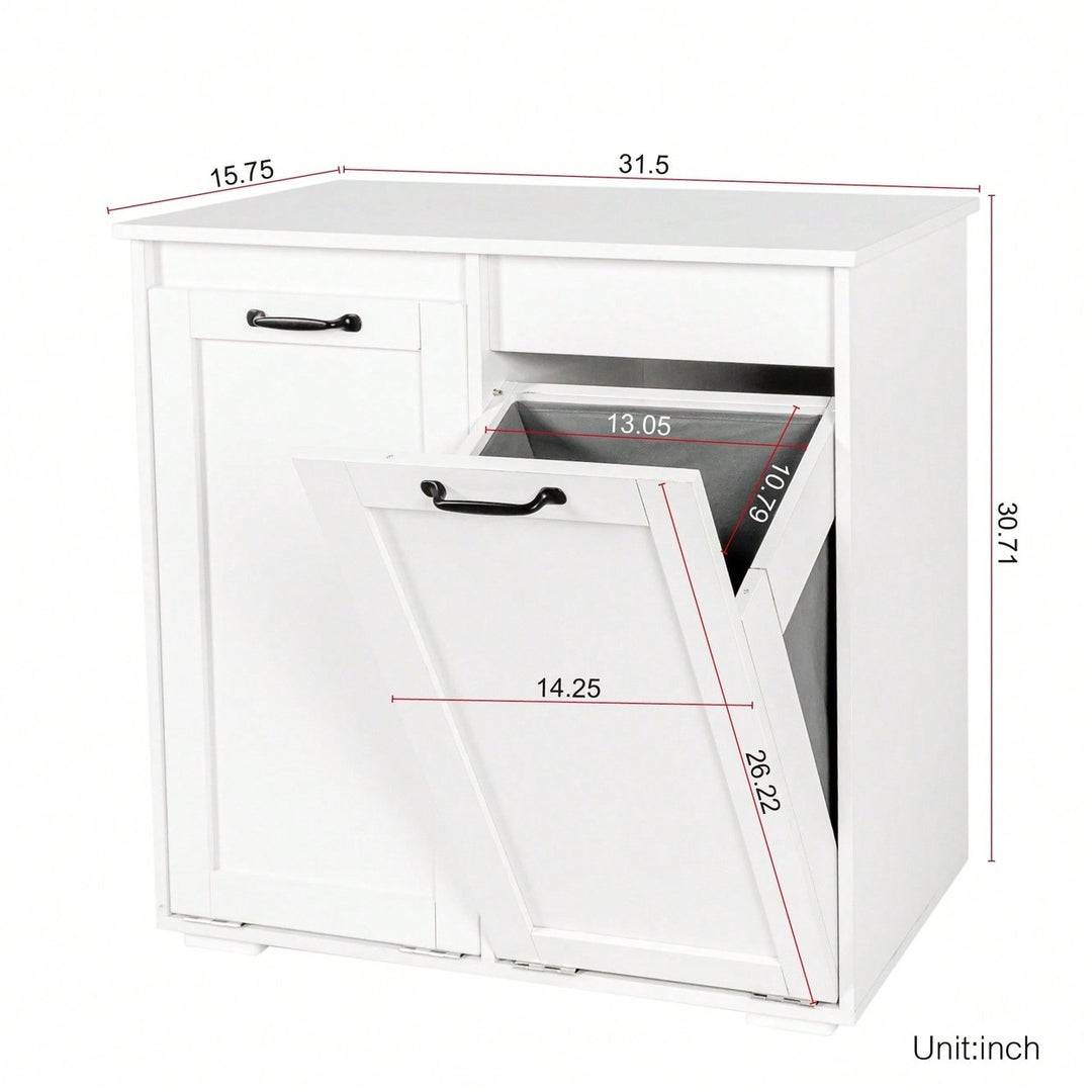 Laundry Cabinet With Dual Removable Liner Bags For Easy Organization And Storage Image 5