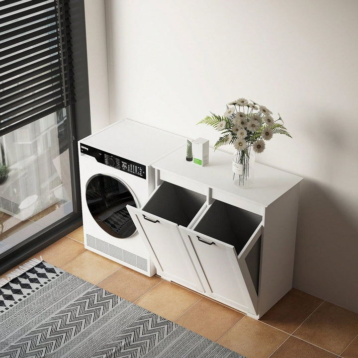 Laundry Cabinet With Dual Removable Liner Bags For Easy Organization And Storage Image 10