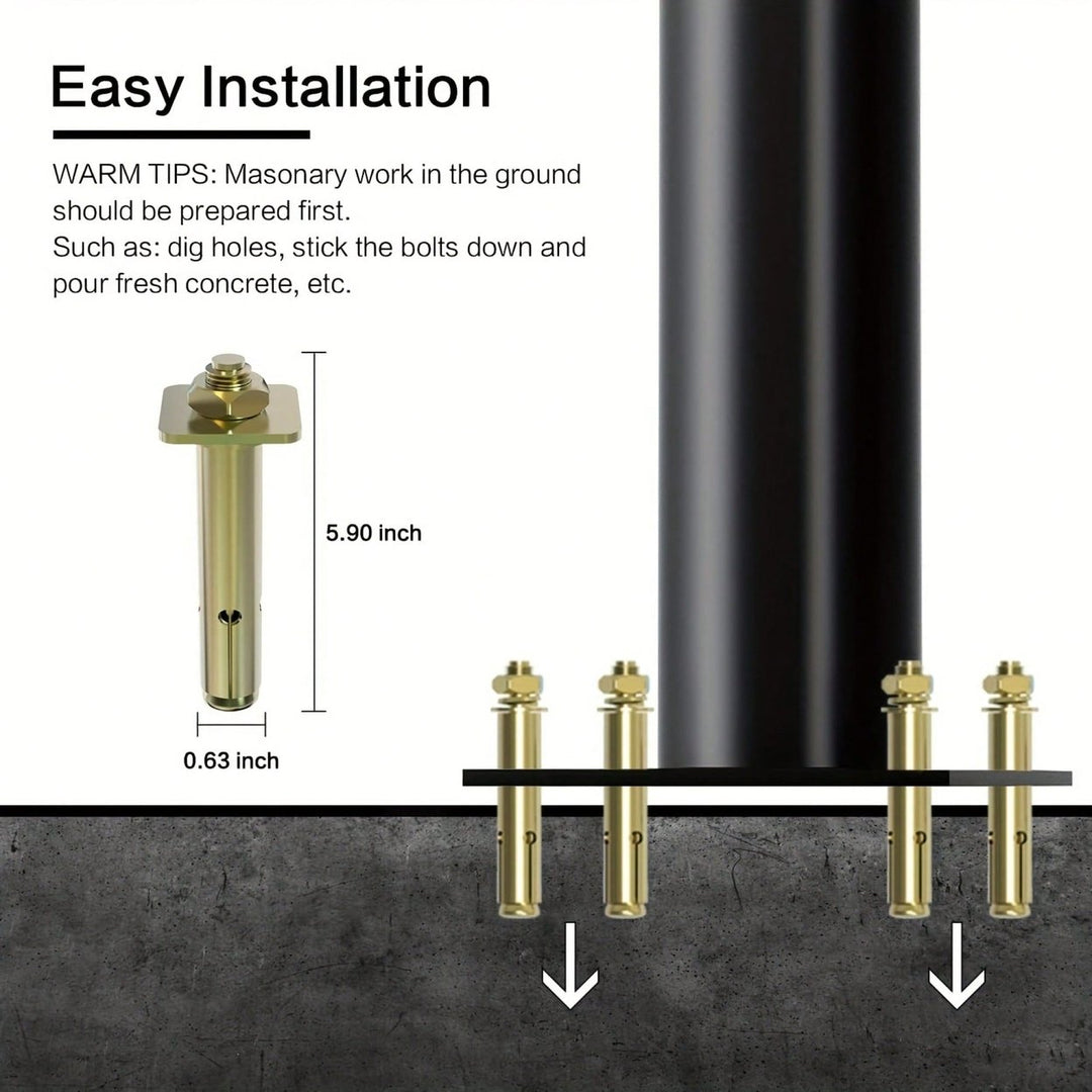 Hollow Splicing Metal Street Light Pole 10.1ft For Outdoor Solar Lights Ideal For Porch Patio Backyard And Street Use Image 4