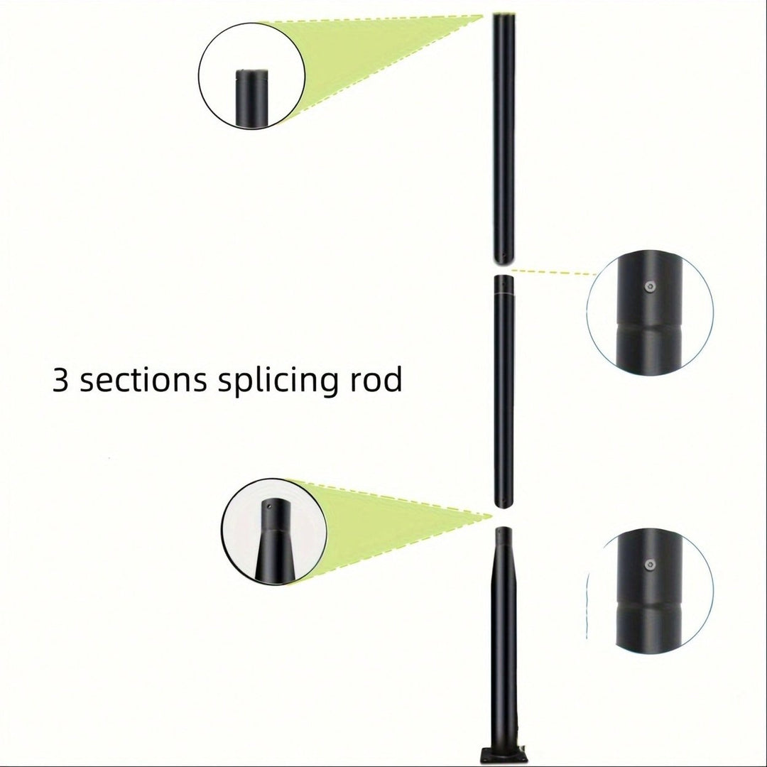 Hollow Splicing Metal Street Light Pole 10.1ft For Outdoor Solar Lights Ideal For Porch Patio Backyard And Street Use Image 6