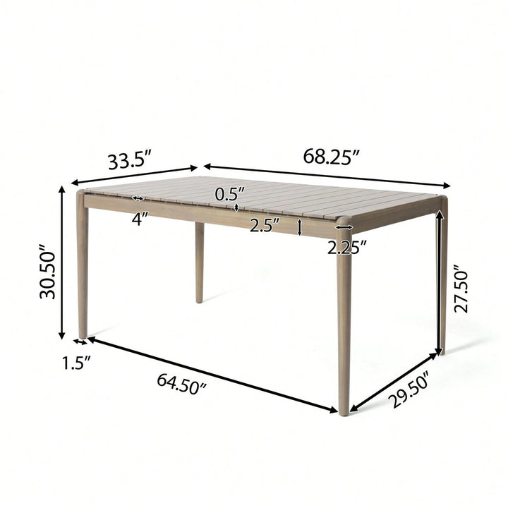 Light Ash Dining Table 68.25 Inch Wide Modern Design Perfect For Dining Room Or Kitchen Image 5