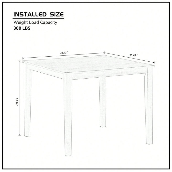 Mid Century Modern Square Wooden Dining Table Set With Upholstered Chairs For Space-Saving Kitchen And Dining Room, Image 11