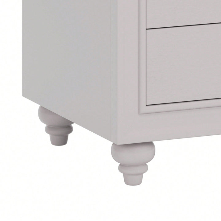 Modern 3 Drawer Nightstand Cream Grey Bedside Table End Table For Bedroom Living Room Image 5