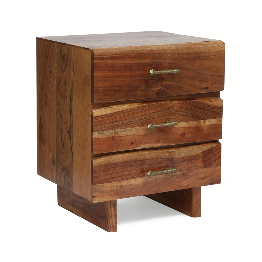 Modern Minimalist Nightstand With Drawer And Open Shelf For Bedroom Storage Image 2