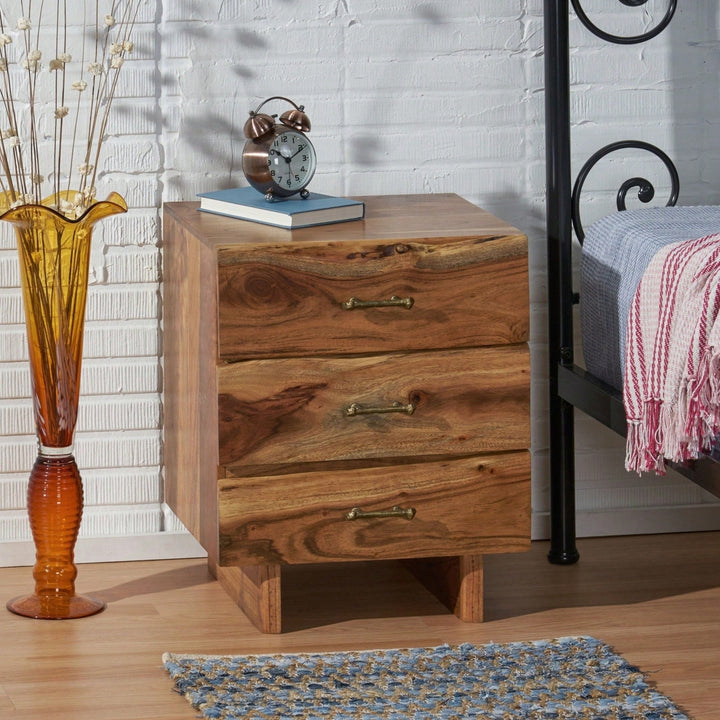 Modern Minimalist Nightstand With Drawer And Open Shelf For Bedroom Storage Image 10