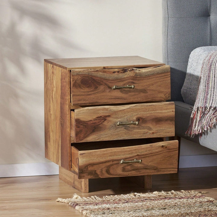 Modern Minimalist Nightstand With Drawer And Open Shelf For Bedroom Storage Image 11