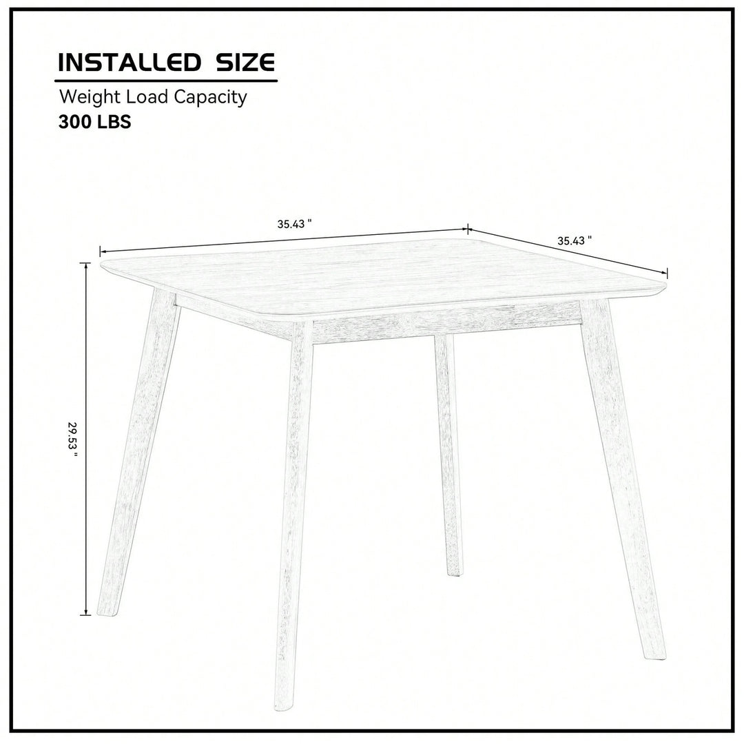 Modern Square Wooden Dining Table For 4 Persons Ideal For Kitchen Living Room And Restaurant Walnut Finish Image 5