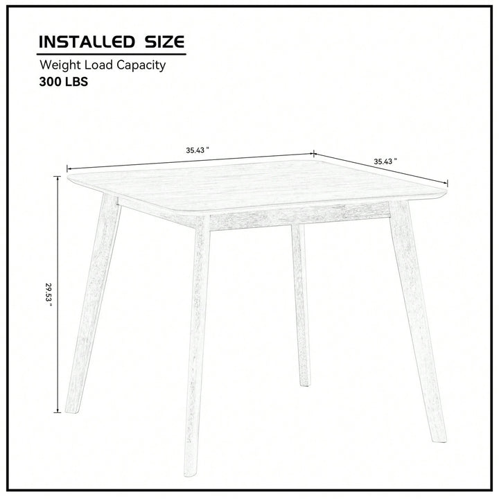 Modern Square Wooden Dining Table For 4 Persons Ideal For Kitchen Living Room And Restaurant Walnut Finish Image 5