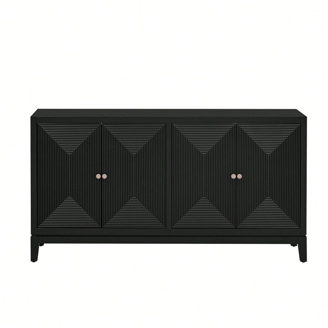 Sleek Vertical Line Design Storage Cabinet Sideboard Buffet For Study Entrance And Living Room Image 1