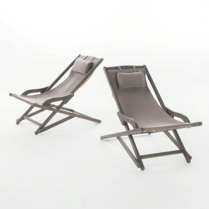 Sling Chairs Set Of 2 For Outdoor And Indoor Relaxation Grey Image 1