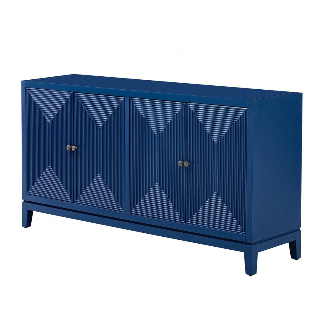 Sleek Vertical Line Design Storage Cabinet Sideboard Buffet For Study Entrance And Living Room Image 3