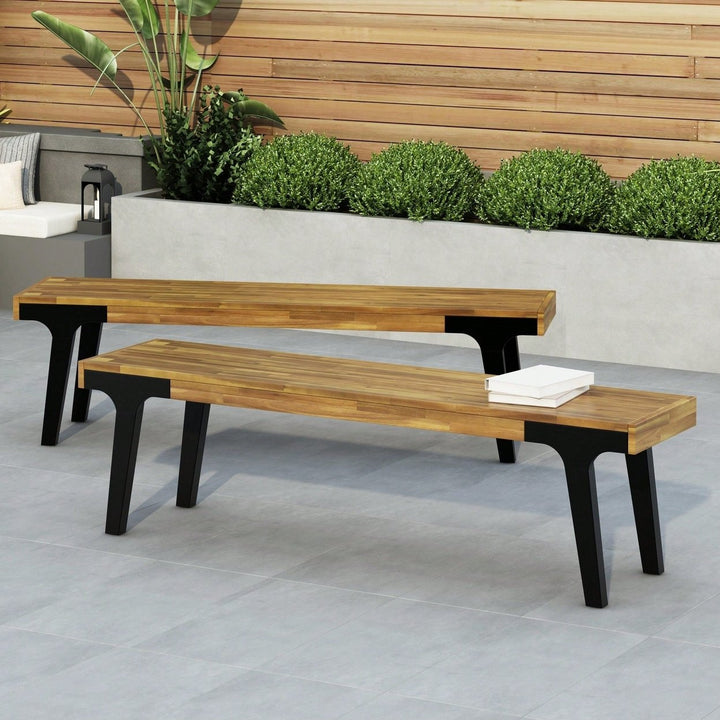 Set Of 2 Versatile Benches For Indoor And Outdoor Use Image 8