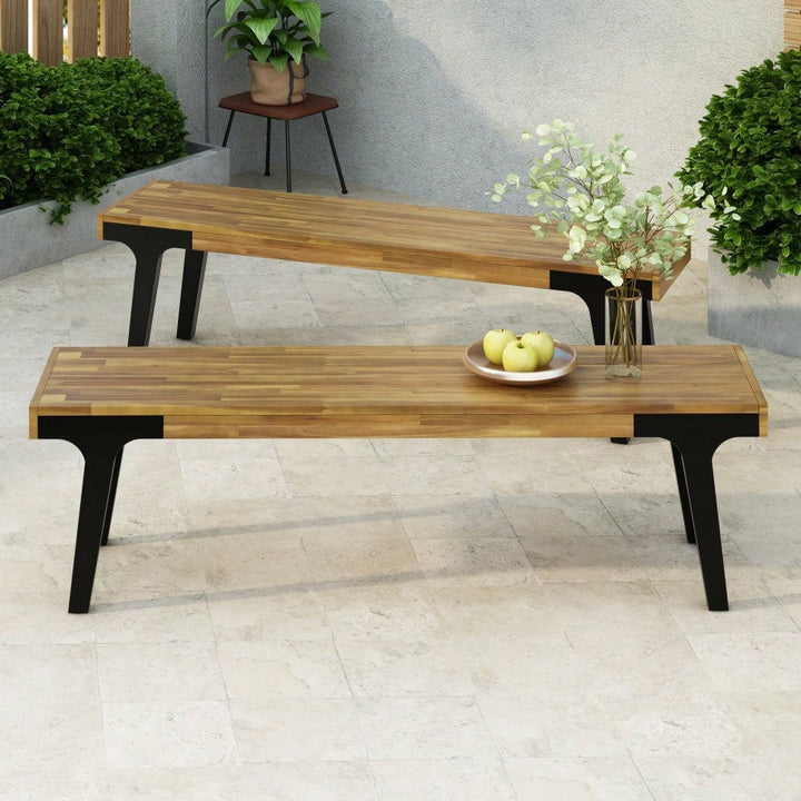 Set Of 2 Versatile Benches For Indoor And Outdoor Use Image 10