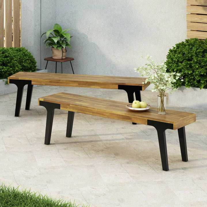 Set Of 2 Versatile Benches For Indoor And Outdoor Use Image 11