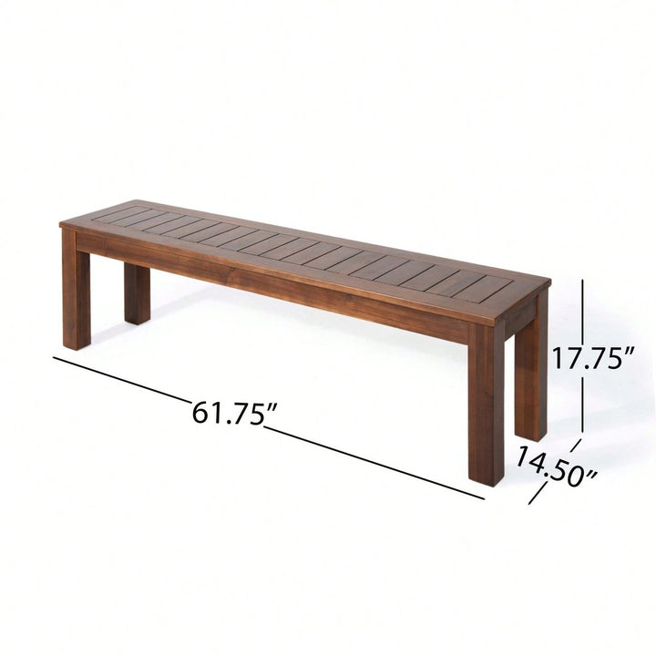 Set Of 2 Elegant 61.75 Inch Outdoor Benches For Patio And Garden Seating Image 5