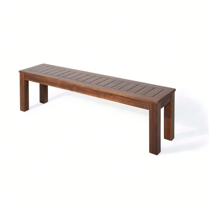 Set Of 2 Elegant 61.75 Inch Outdoor Benches For Patio And Garden Seating Image 7