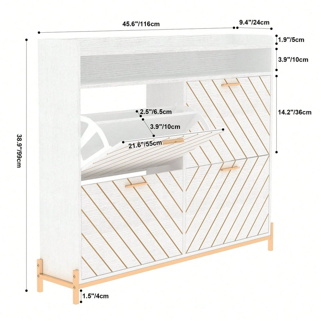 Shoe Storage Cabinet With Adjustable Shelves And Doors For Organized Footwear Image 5
