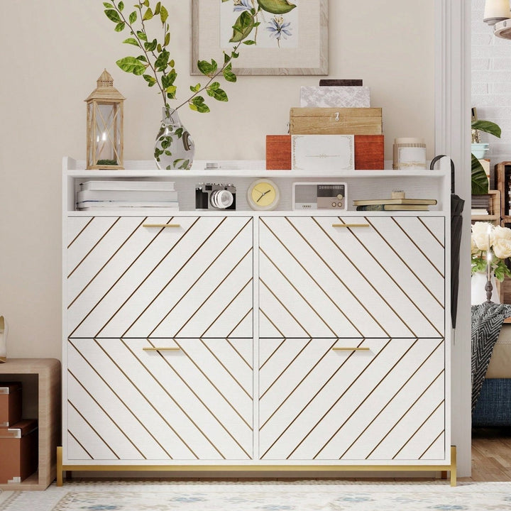 Shoe Storage Cabinet With Adjustable Shelves And Doors For Organized Footwear Image 6