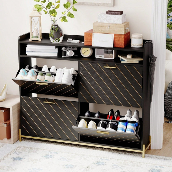 Stylish Shoe Cabinet With Ample Storage Space For Organized Footwear Image 8