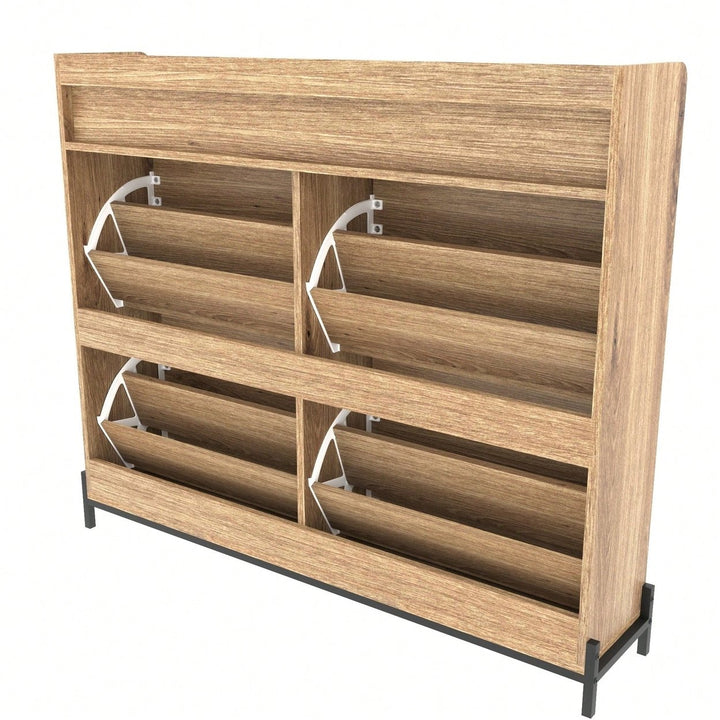 Stylish Shoe Storage Cabinet With Adjustable Shelves And Doors For Organized Entryway Image 4