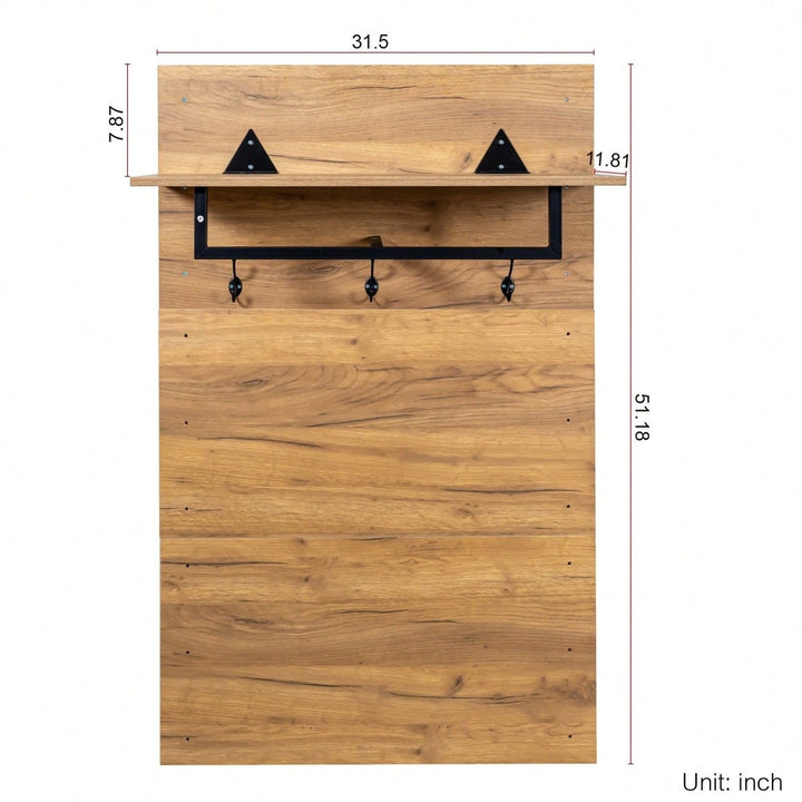 Stylish Entryway Shoe Cabinet With Modern Coat Rack And 3 Hooks For Organized Hallway Storage Image 6