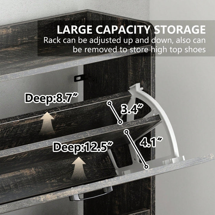 Stylish Grey Shoe Cabinet For Entryway And Balcony Storage, Large Capacity Shoe Rack For Organized Footwear Image 7