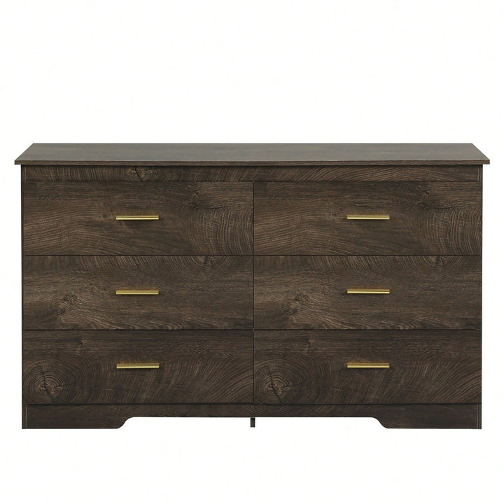 Wood Grain Buffet Sideboard Storage Cabinet With Gold Metal Handles For Dining Room Living Room Kitchen Hallway Grey Image 1