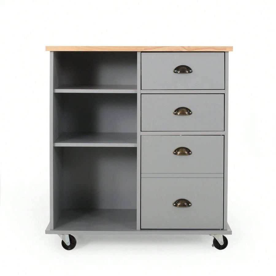 Versatile Kitchen Cart With Two Drawers And One Door For Extra Storage And Organization Image 1