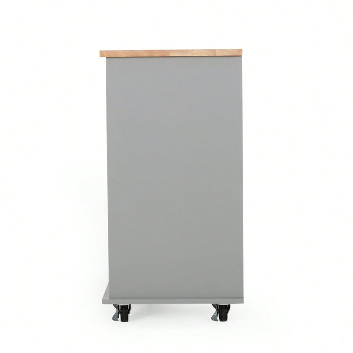 Versatile Kitchen Cart With Two Drawers And One Door For Extra Storage And Organization Image 4