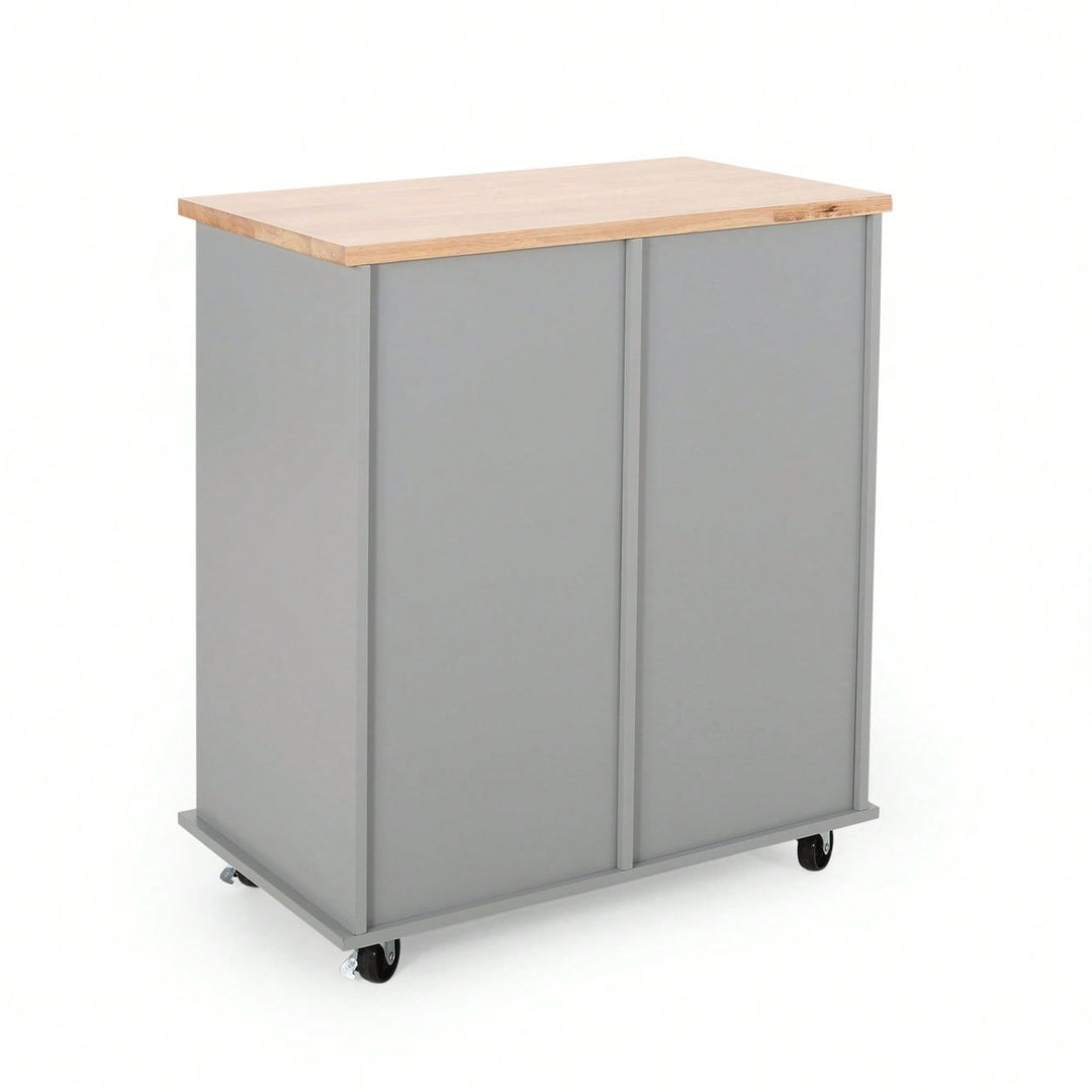 Versatile Kitchen Cart With Two Drawers And One Door For Extra Storage And Organization Image 7