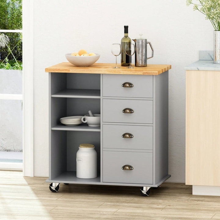 Versatile Kitchen Cart With Two Drawers And One Door For Extra Storage And Organization Image 10