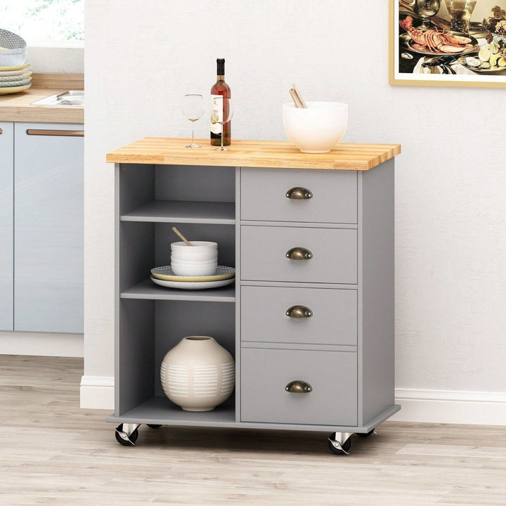 Versatile Kitchen Cart With Two Drawers And One Door For Extra Storage And Organization Image 11