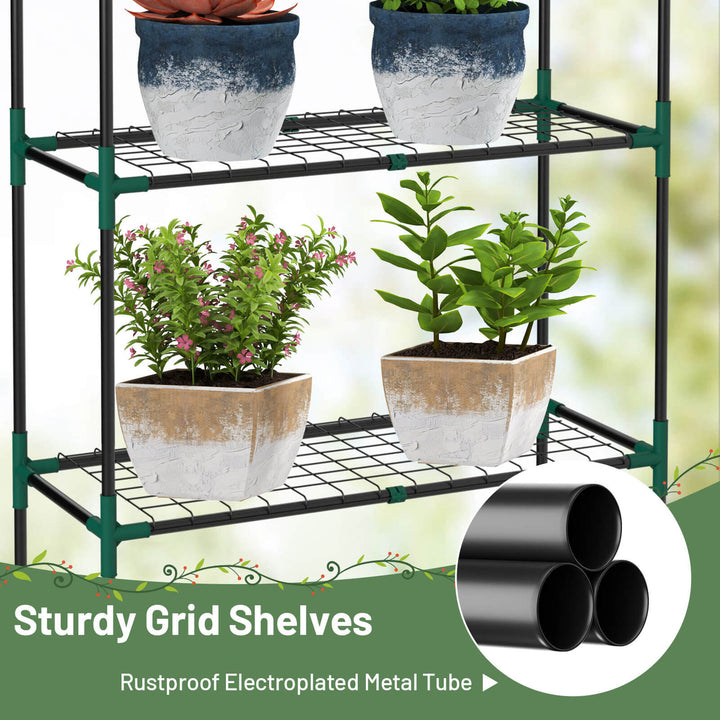 Portable Mini Walk In Outdoor 4 Tier 8 Shelves Greenhouse Image 7