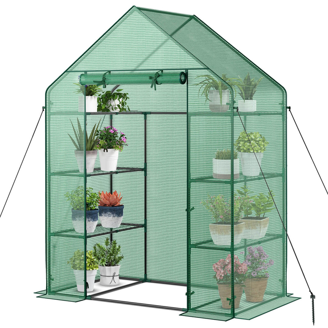 Portable Mini Walk In Outdoor 4 Tier 8 Shelves Greenhouse Image 10