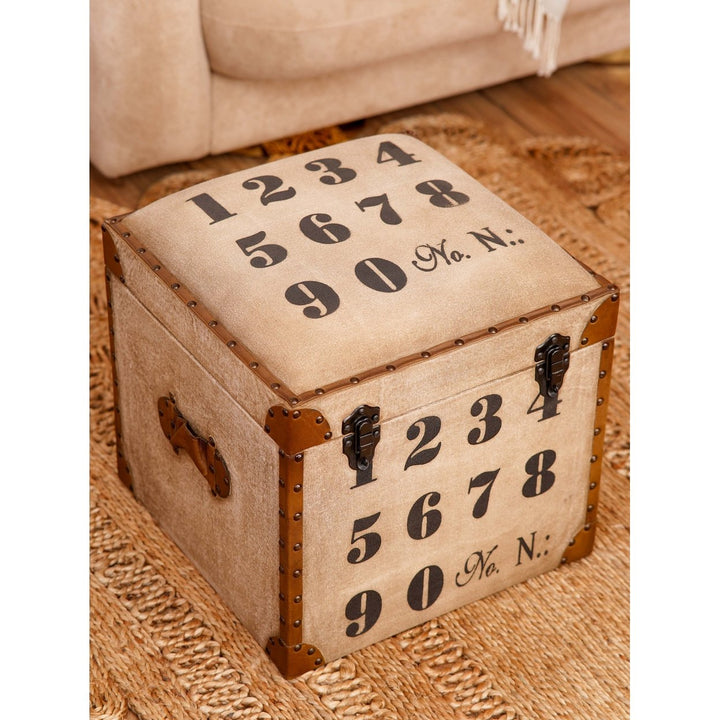 Handmade Eco-Friendly Solid Wood and Leather Square Sitting Box 20"x20"x21" From BBH Homes Image 4