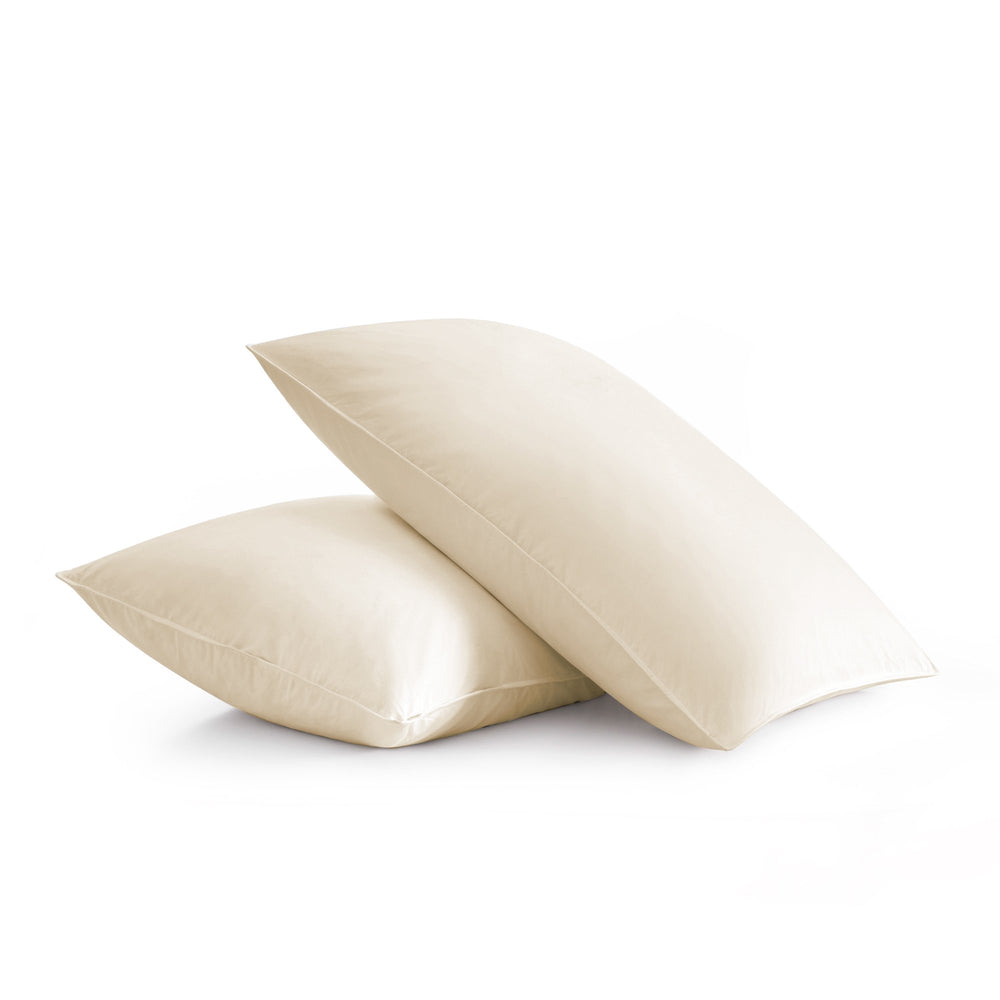 Peace Nest 2 Pack Goose Feather Pillows Medium Firm Cotton Cover Image 2