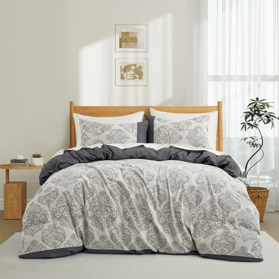 Peace Nest Ultra Soft Gauze Cotton Jacquard Duvet Cover Set  Soft, Breathable, and Luxuriously Comfortable Image 10