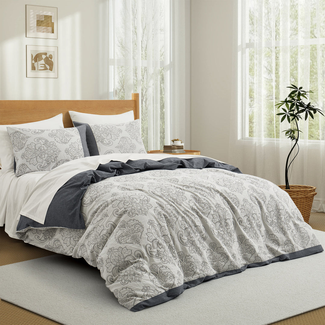 Peace Nest Ultra Soft Gauze Cotton Jacquard Duvet Cover Set  Soft, Breathable, and Luxuriously Comfortable Image 11