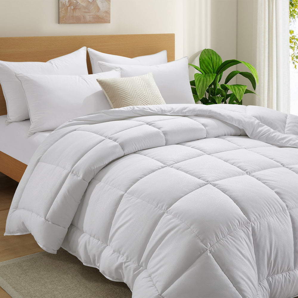 Peace Nest Paisley Embossed All Season Down Alternative Comforter  Lightweight and Cozy All-Season Quilt Image 2