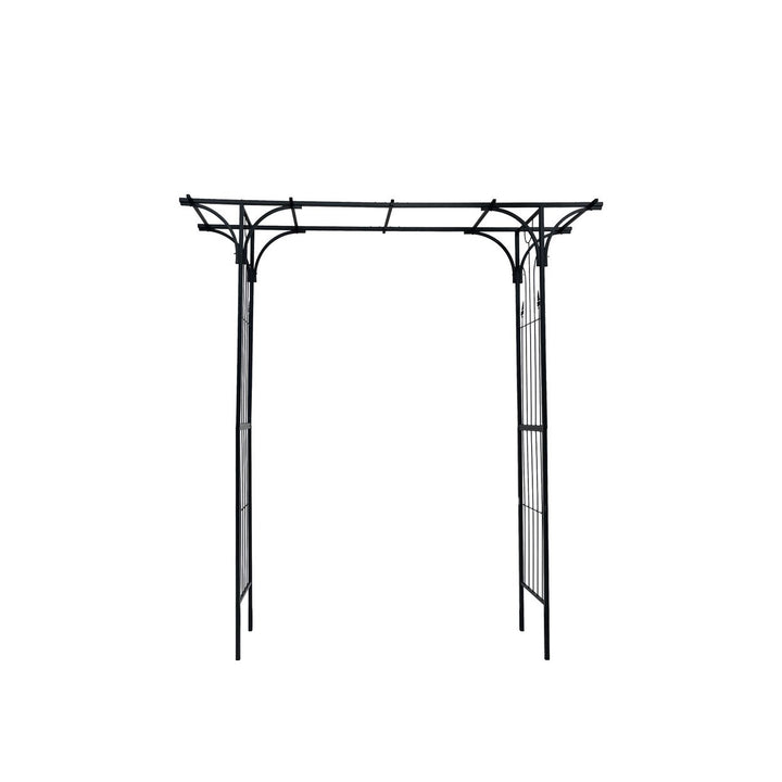 Metal Garden Arch Trellis For Climbing Plants Outdoor Wedding And Party Events Black Archway Image 1