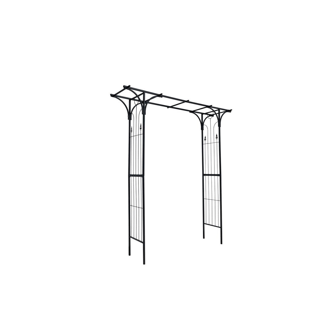 Metal Garden Arch Trellis For Climbing Plants Outdoor Wedding And Party Events Black Archway Image 2