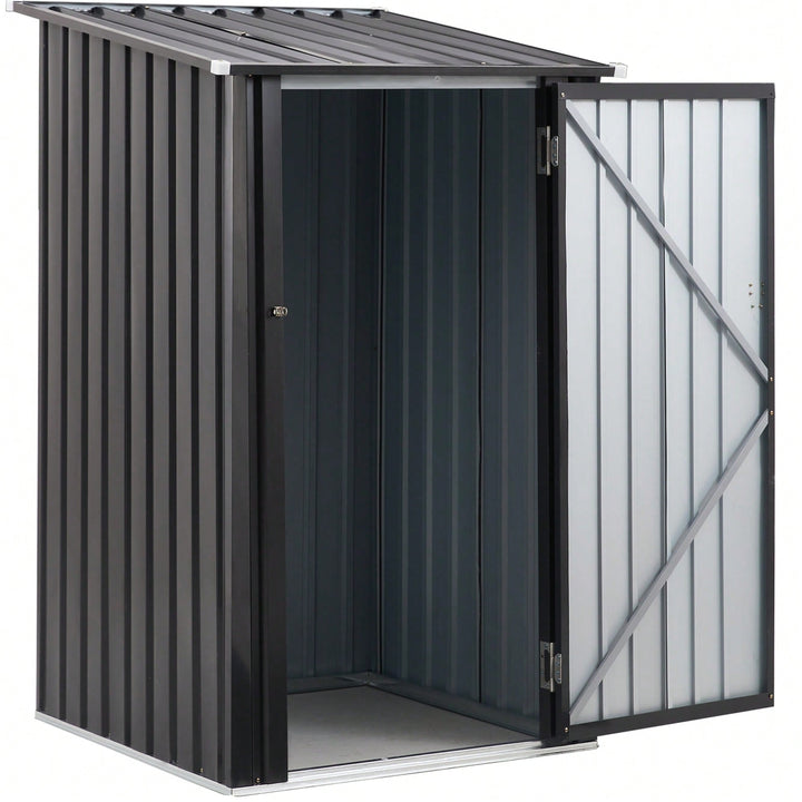 Compact 3x3 FT Metal Outdoor Storage Shed With Lockable Door For Backyard Garden Lawn Tools Image 3