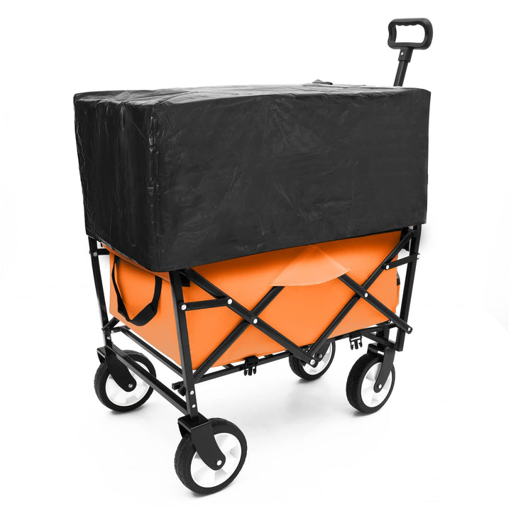 Heavy Duty Collapsible Beach Wagon Utility Cart For Camping Shopping Sports Gardening Fishing Supports 225lbs With Image 3