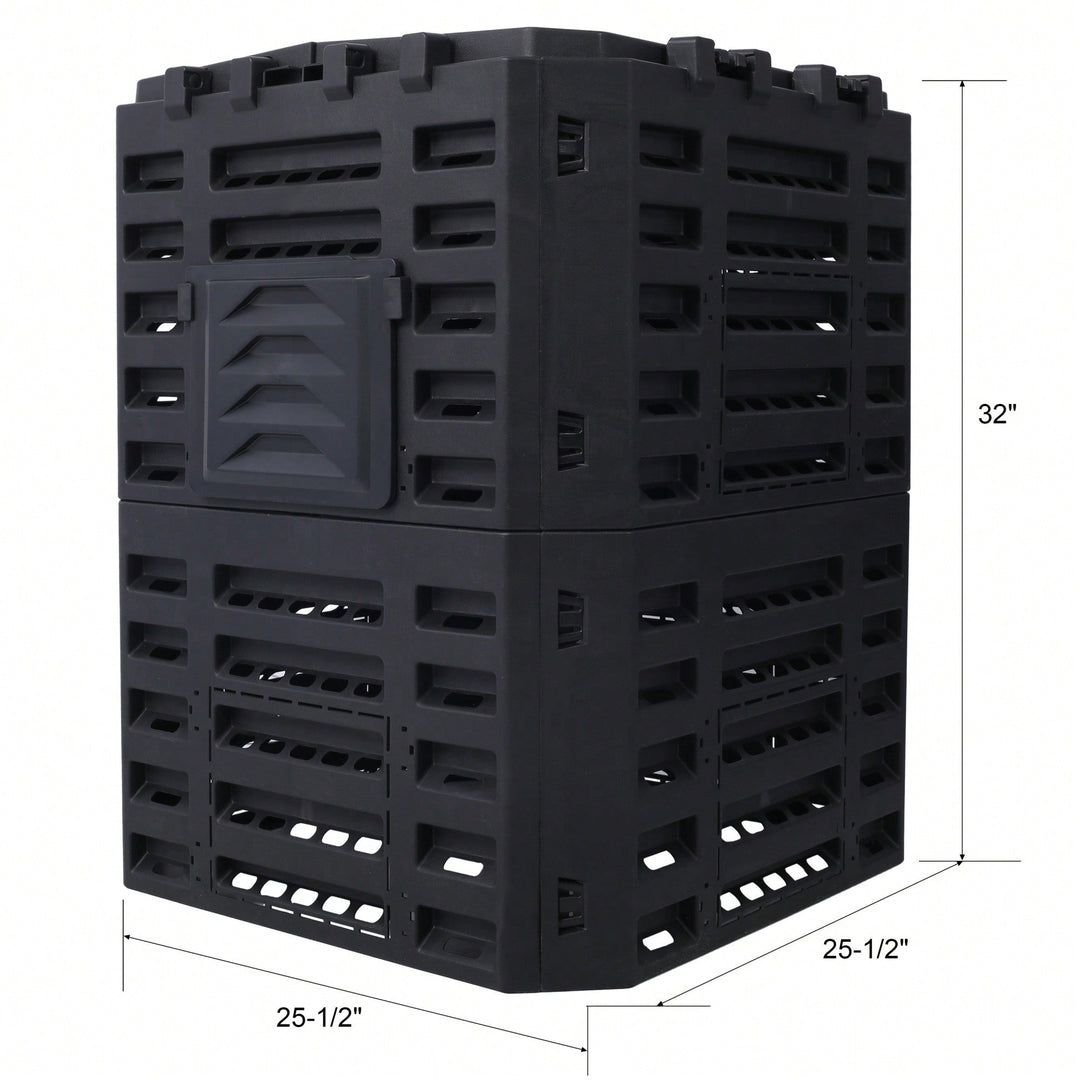 Large 90 Gallon Plastic Garden Composter Bin For Easy Assembly And Aerating Outdoor Composting Image 5