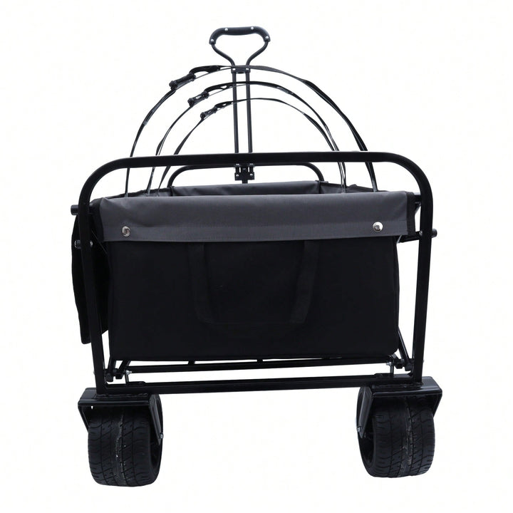 Versatile Collapsible Utility Wagon With Strapping System For Camping Shopping Gardening Fishing All-Terrain Wheels Image 7