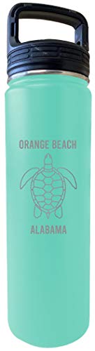 Orange Beach Alabama Souvenir 32 Oz Engraved Seafoam Insulated Double Wall Stainless Steel Water Bottle Tumbler Image 1